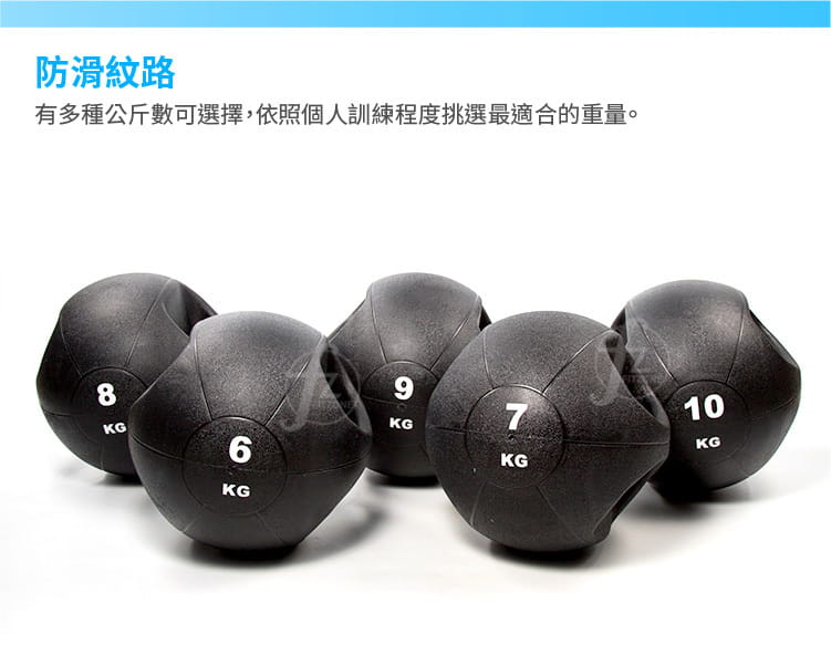 【ABSport】手把藥球（10KG－黑款）／重力球／健身球／重量球／藥球／實心球／平衡訓練球 2