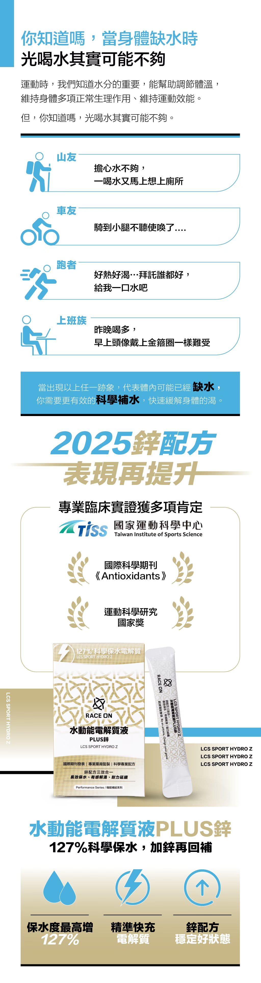 RACE ON 水動能電解質液Plus鋅(12包/盒) 1