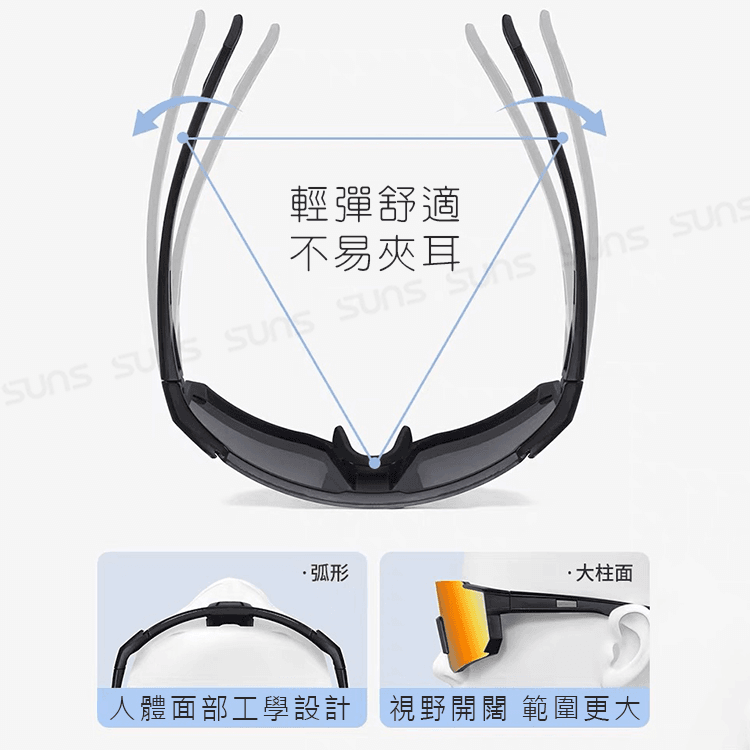 【suns】運動偏光太陽眼鏡 含內視鏡 Polarized頂級REVO電鍍 抗UV400 S160 8