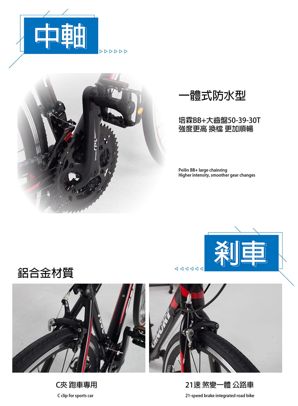 BIKEDNA RL700 入門級鋁合金彎把公路車 SHIMANO 21速 標準甩把煞變合一 7