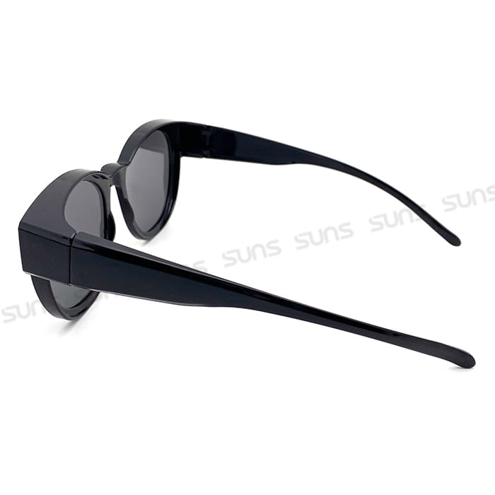 【suns】時尚圓框 經典黑偏光太陽眼鏡 抗UV400 (可套鏡) 10