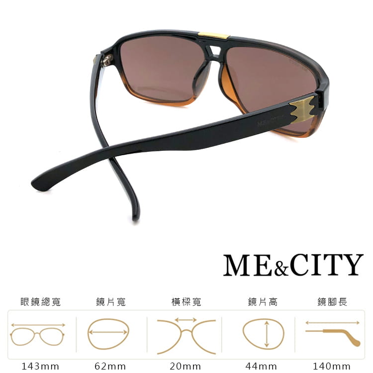 【ME&CITY】 復古紳士飛官框太陽眼鏡 抗UV400 (ME 1105 J05) 6