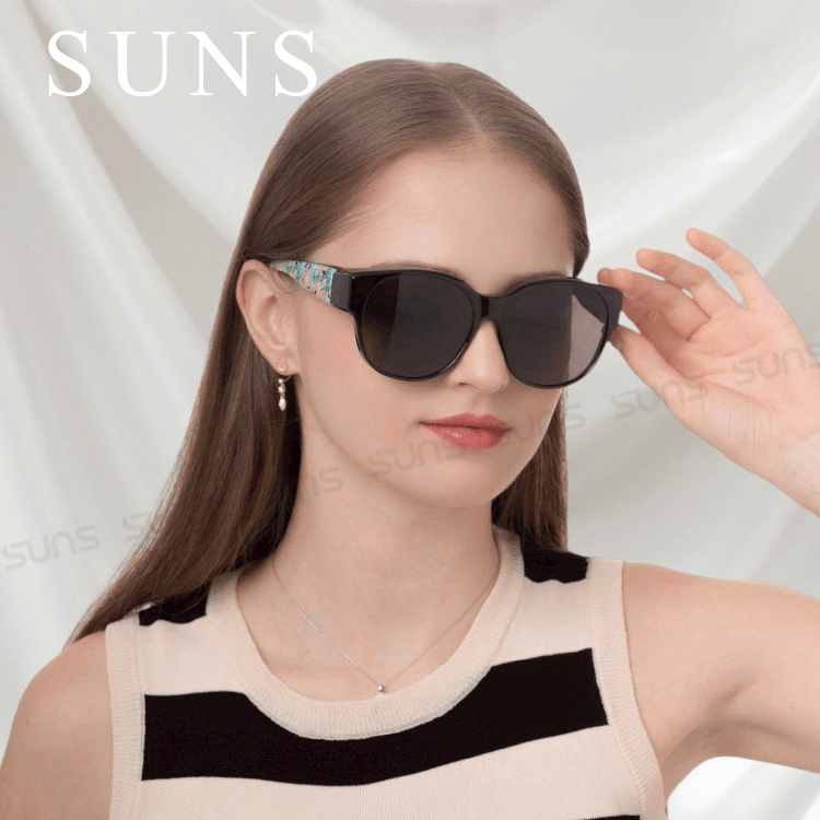 【suns】時尚花漾圓框偏光太陽眼鏡 抗UV400 (可套鏡) 3