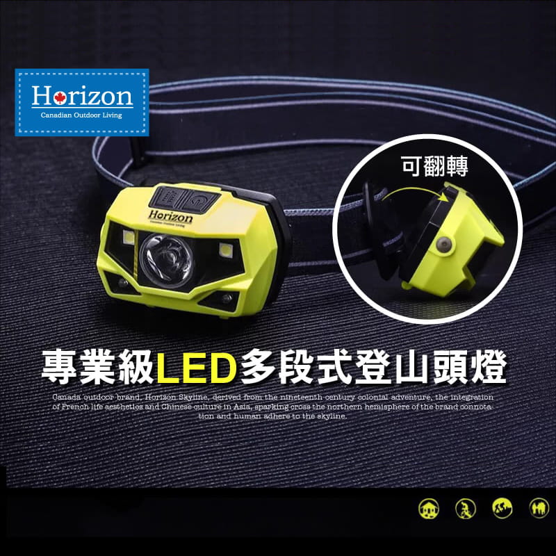 Horizon專業級LED多段式登山頭燈 0