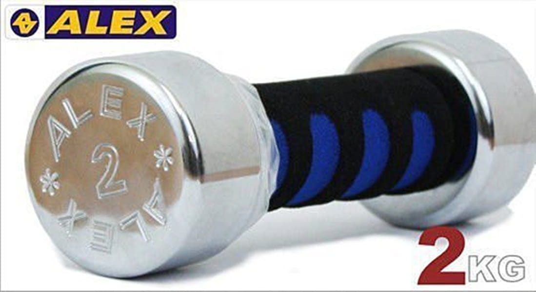 【ALEX】 體適能有氧系列A0102新型泡棉電鍍啞鈴 1