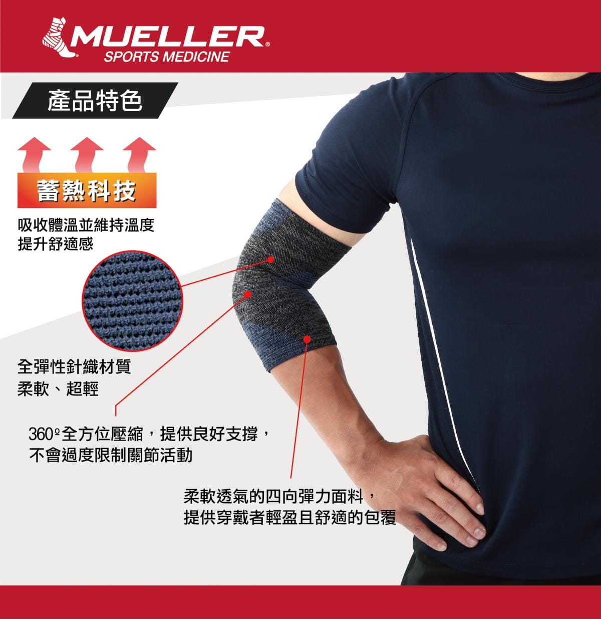 【Mueller】慕樂 FIR蓄熱科技肘關節護具 2