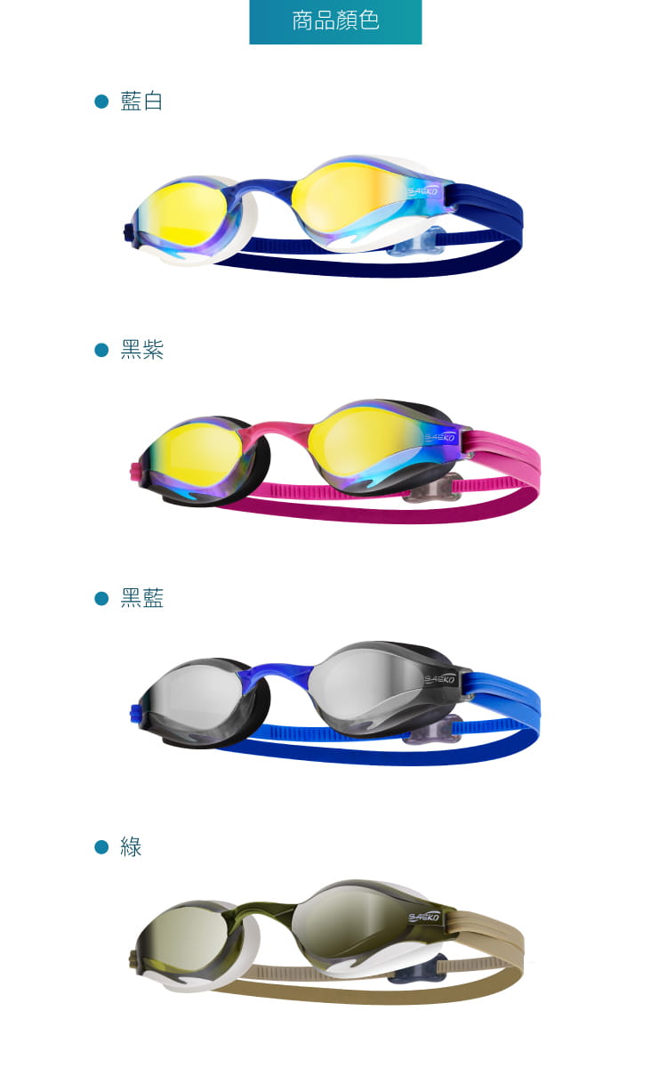 【SAEKO】泳向勝利 低水阻競速款 鍍膜競技泳鏡 S76UV 3