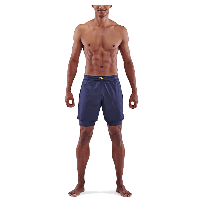 【澳洲SKINS壓縮服飾】澳洲SKINS-3系列訓練級二合一壓縮短褲(男)海軍藍ST0030107 4