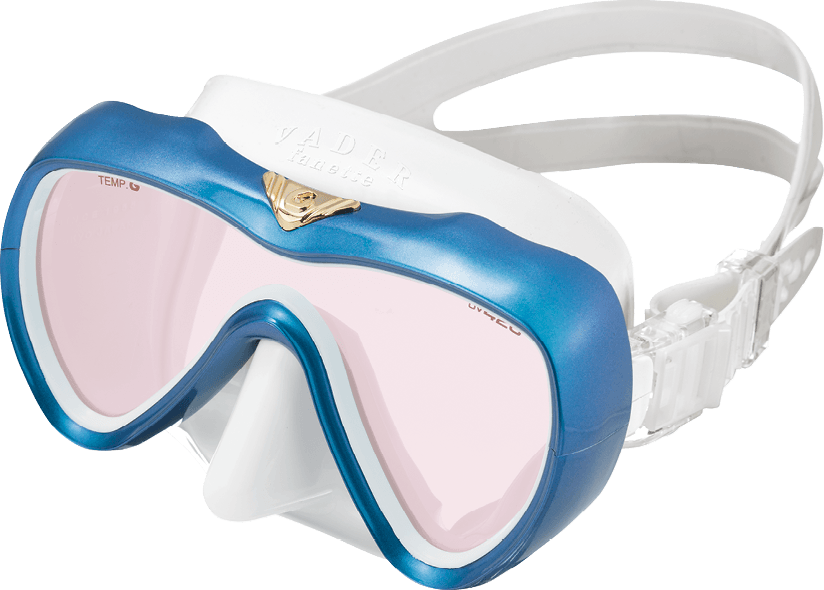 GULL VADER Fanette Mask UV420AR 日製頂級矽膠潛水面鏡 白矽膠/藍 0