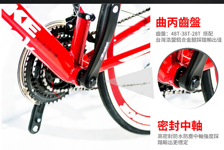 BIKEONE T5 平把鋁合金碟煞公路車700C SHIMANO21速前後快拆輪組配置最齊全 6