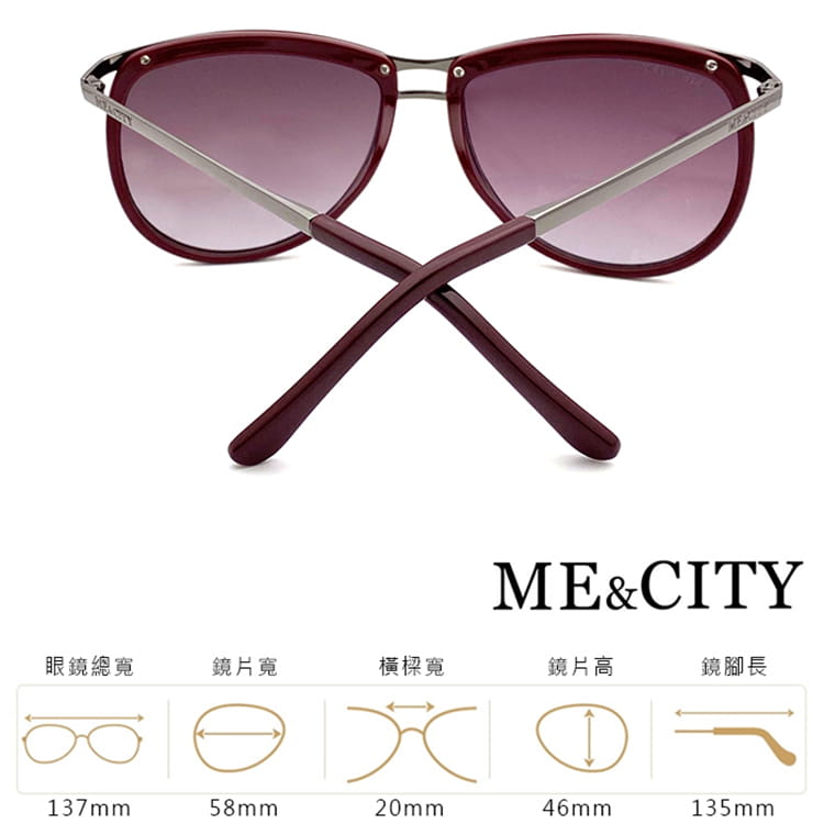 【ME&CITY】 復古時空雙梁太陽眼鏡 抗UV400 (ME 120025 E041) 16