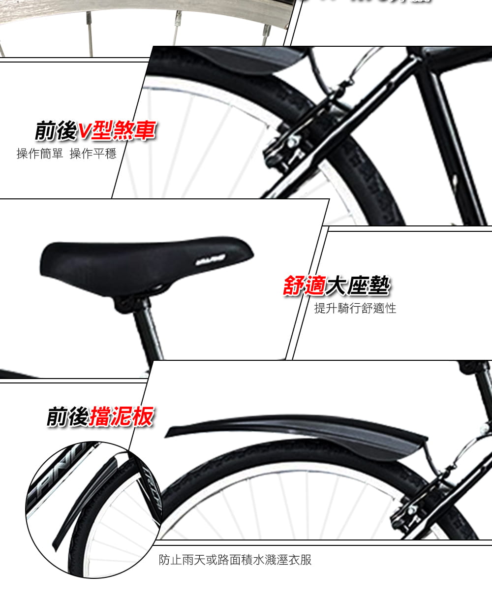 BIKEONE ISP-2 全新26吋學生通勤車18段變速鋁合金材質輪圈附擋泥板 4