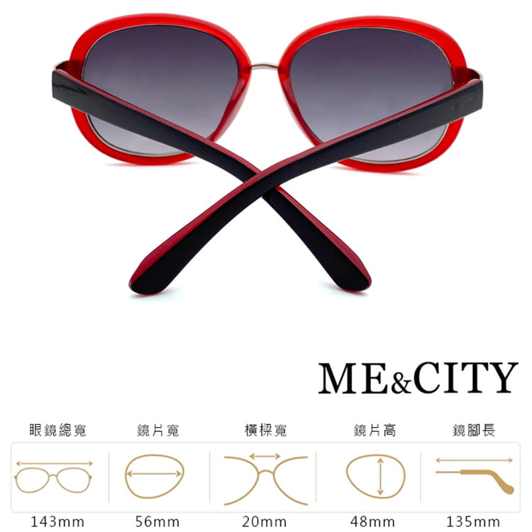 【ME&CITY】 時尚圓框太陽眼鏡 抗UV (ME 120019 E149) 16