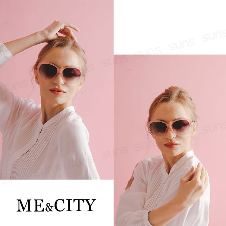 【ME&CITY】 甜美透粉簡約太陽眼鏡 抗UV (ME 1202 D03) 3