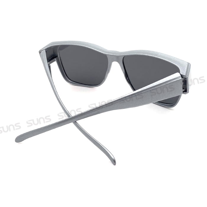 【suns】時尚方框科技銀偏光太陽眼鏡 抗UV400 (可套鏡) 9