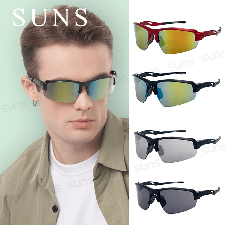 【suns】MIT運動墨鏡 流線柱面運動款 抗UV【S002】 0