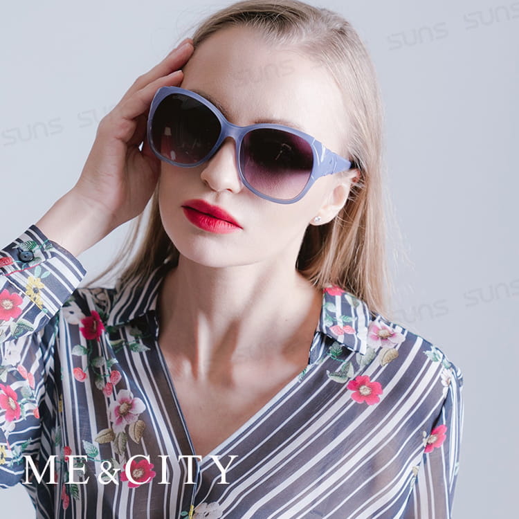 【ME&CITY】 古典花園玫瑰大框太陽眼鏡 抗UV (ME 120032 H230) 1