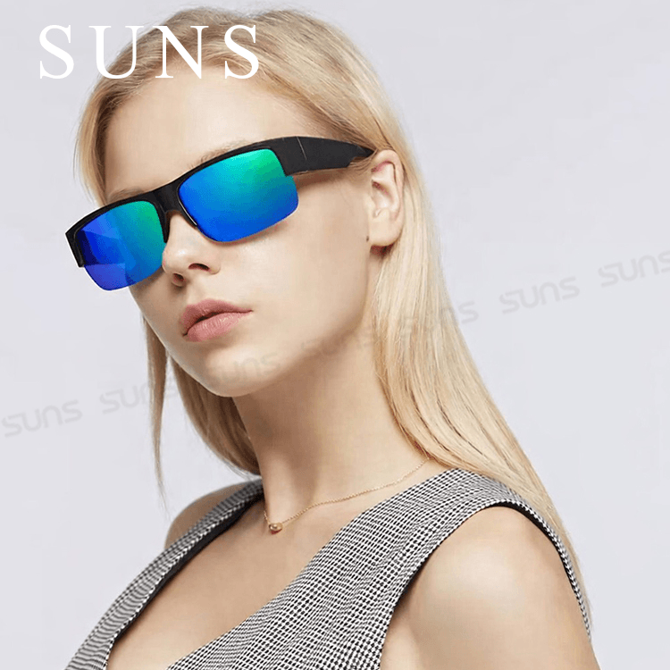 【suns】半框偏光太陽眼鏡 綠水銀 抗UV400 (可套鏡) 1