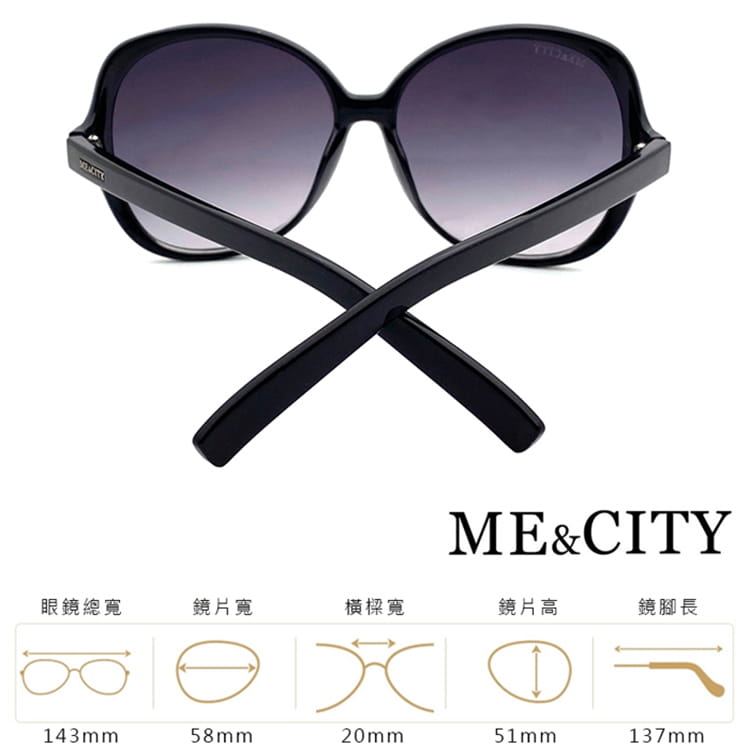 【ME&CITY】 義式浪漫雙色太陽眼鏡 抗UV400 (ME 120004 L000) 13