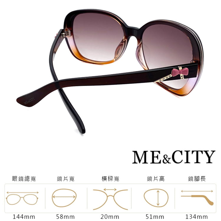 【ME&CITY】 甜美蝴蝶結雙色鑽太陽眼鏡 抗UV (ME 120028 J121) 15