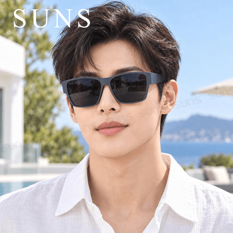 【suns】時尚大框太陽眼鏡 霧灰藍框 (可套鏡) 抗UV400 2