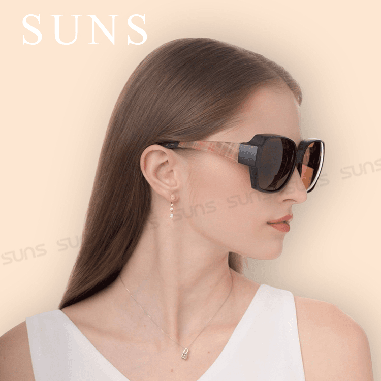 【suns】時尚韓版ins英倫風霧茶系列 大框偏光墨鏡 抗UV400 (可套鏡) 2