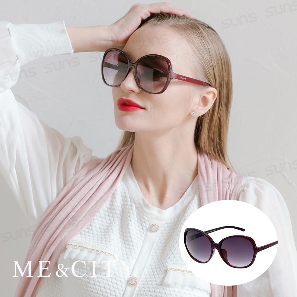 【ME&CITY】 義式浪漫雙色太陽眼鏡 抗UV400 (ME 120004 E143) 0