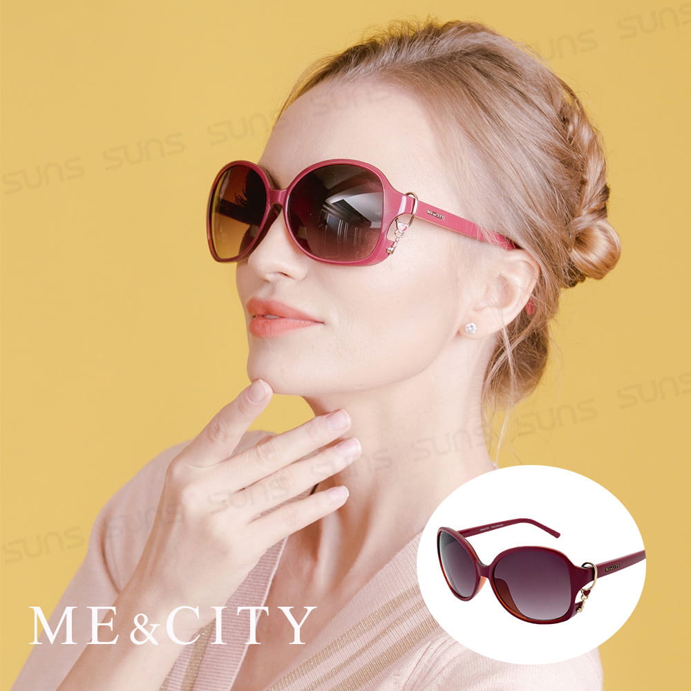 【ME&CITY】 甜美心型鎖鍊太陽眼鏡 抗UV (ME 1223 E06) 0