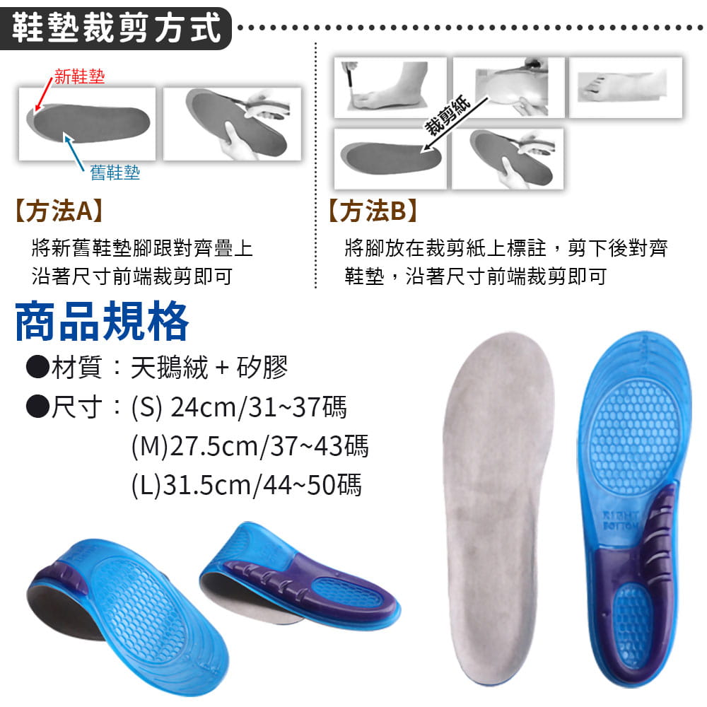 加厚矽膠減震運動鞋墊 5