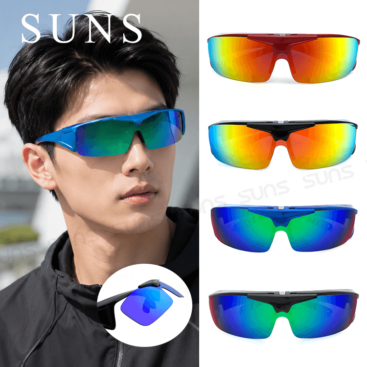 【suns】運動偏光REVO電鍍上翻式太陽眼鏡(可套鏡) 0