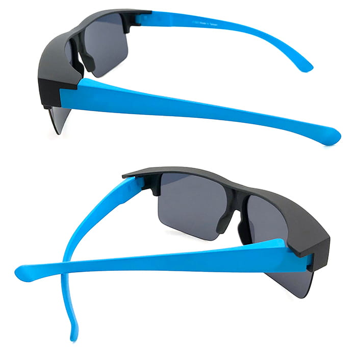 【suns】偏光太陽眼鏡 半框霧黑藍 抗UV400 (可套鏡) 4