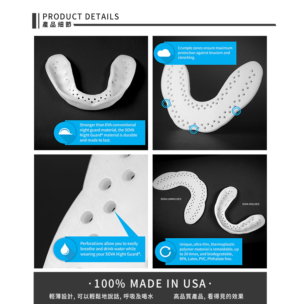【SOVA】AERO 專業防磨牙牙套 ◆ 美國製 成人 護牙套 睡眠 夜間防護 夜間磨牙 護齒 4