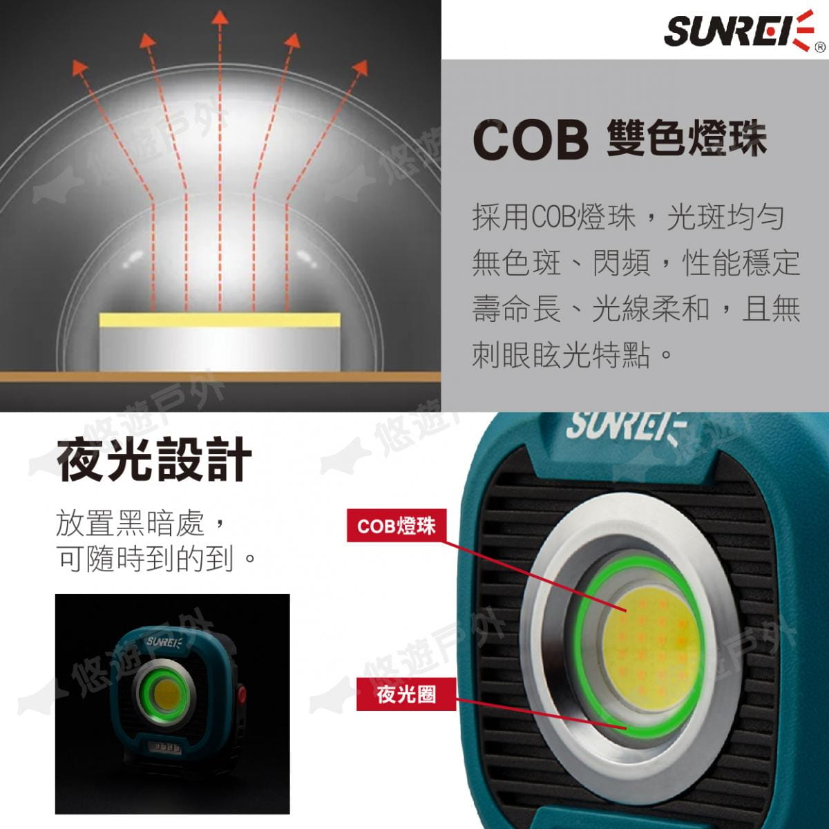 【SUNREI】山力士 C1500 LED磁吸式戶外照明燈工作燈 (悠遊戶外) 4