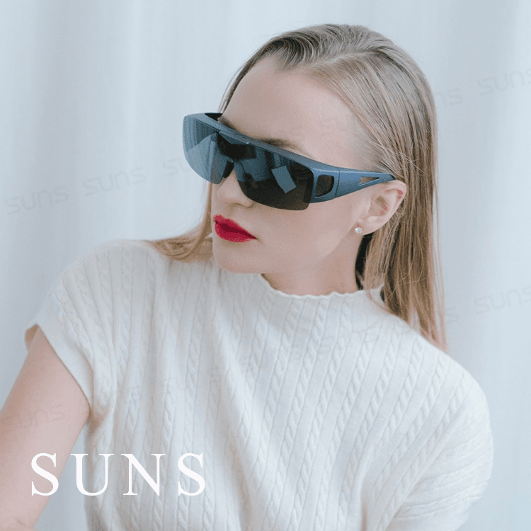 【suns】休閒上翻式偏光太陽眼鏡 鋁紫框 (可套鏡) 1