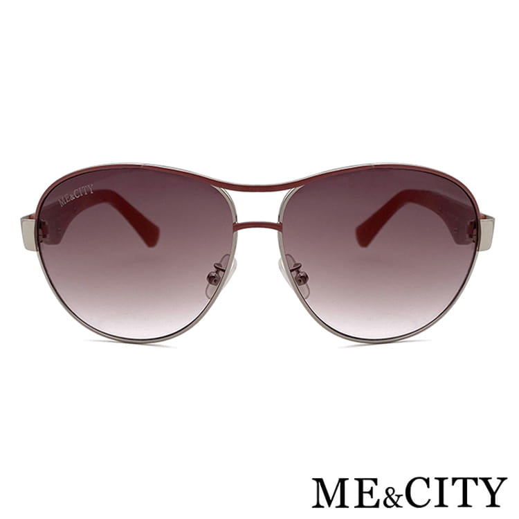 【ME&CITY】 義式典藏高貴太陽眼鏡 斜邊雙色點綴 (ME 120033 B630) 8