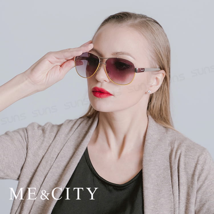 【ME&CITY】 歐式簡約雙色太陽眼鏡 抗UV (ME 110006 B633) 7