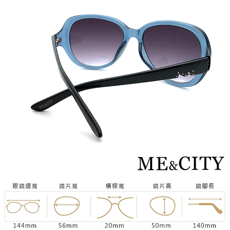【ME&CITY】 歐美精緻M字母鑲鑽太陽眼鏡 抗UV (ME 1215 F01) 11