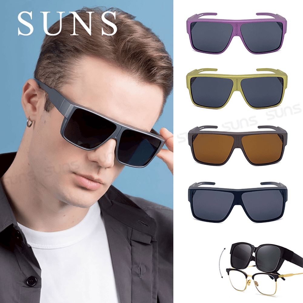 【suns】時尚特大框偏光墨鏡/套鏡 抗UV400 (可套鏡) N024 0
