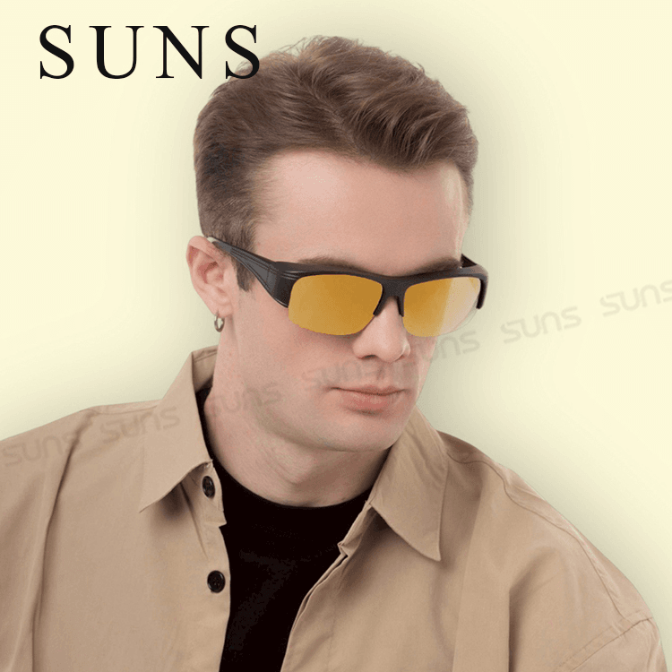 【suns】偏光太陽眼鏡 半框黃水銀 抗UV400 (可套鏡) 3