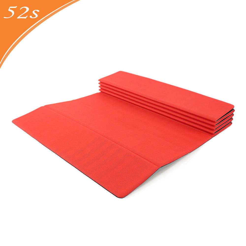 52s 活力紅頂級PU瑜珈摺墊 (附贈收納背袋) 0