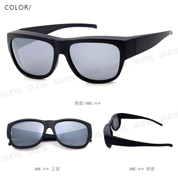 【suns】時尚霧黑框水銀 偏光太陽眼鏡 抗UV400 (可套鏡) 5