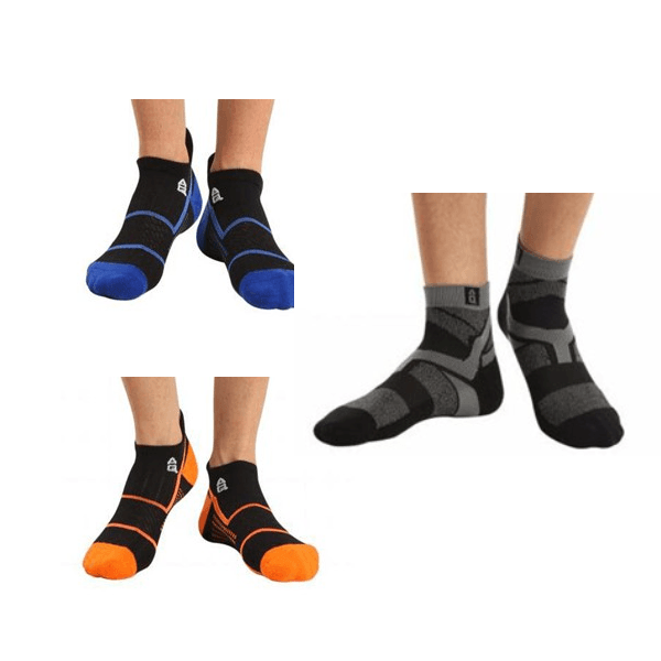 AQ立體編織低筒厚底運動襪-黑藍、黑橙、灰黑 1