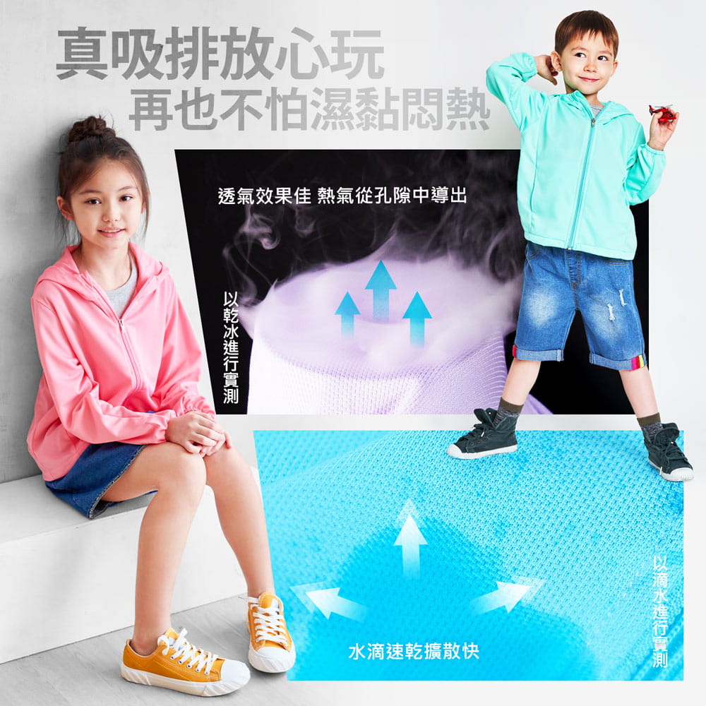 【GIAT】台灣製兒童吸濕排汗防曬連帽外套 7