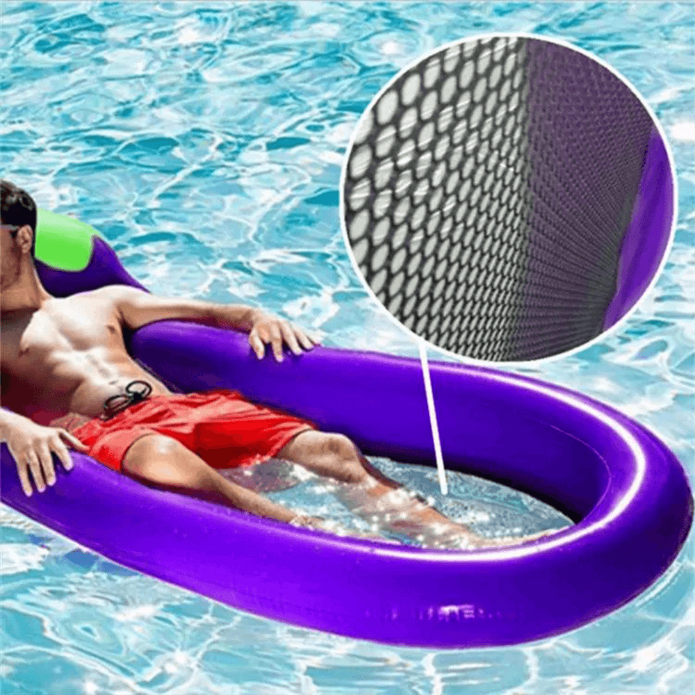 超大茄子充氣浮排 網眼底部 水上大型浮床 夏日戲水必備 網格布漂浮躺椅【SV61127】 5