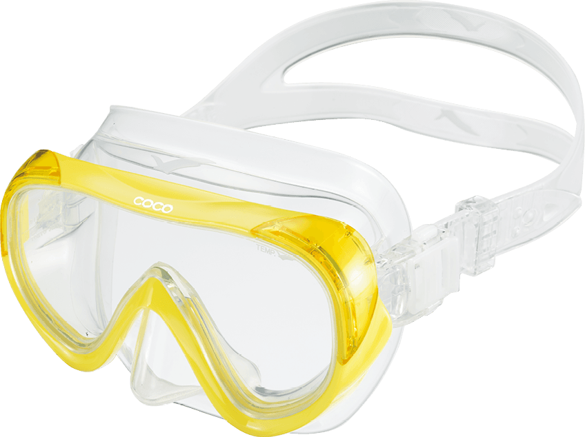 GULL Coco Mask 日本矽膠潛水面鏡 透明矽膠/黃 0