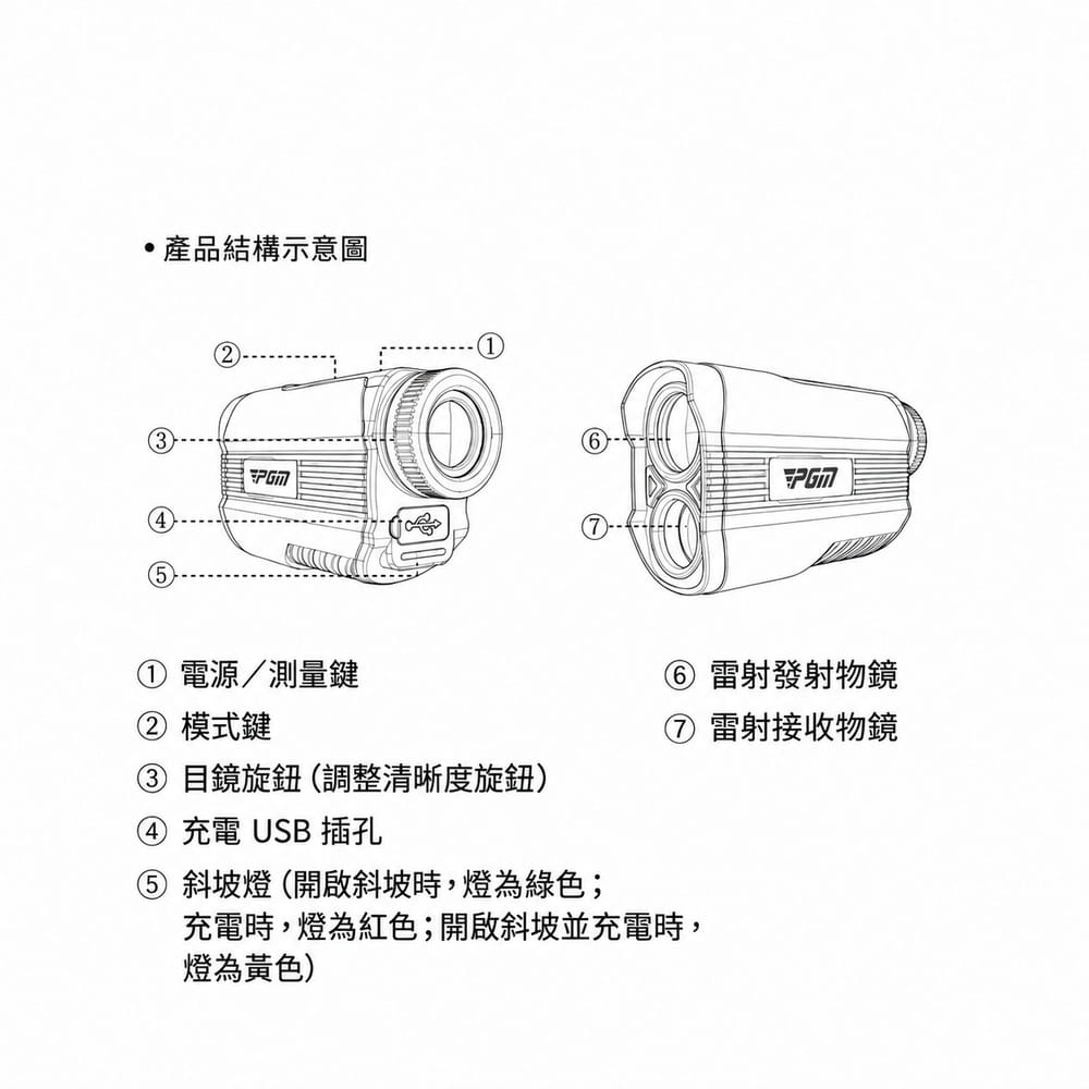 【CAIYI 凱溢】PGM 迷你版高精度1200碼高爾夫測距儀 坡度補償 鎖旗震動 防抖系統 14
