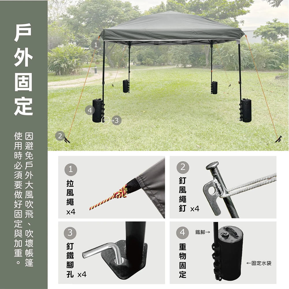 OUTDOORONE 星映速搭客廳帳 一按就開，戶外彈開式中型炊事帳(不含4面圍布) 10