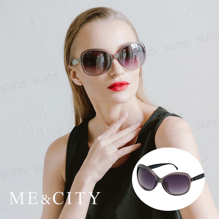 【ME&CITY】 義式典雅簡約太陽眼鏡 抗UV400 (ME 1208 C01) 0